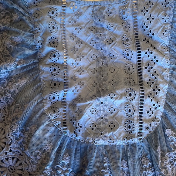 Free People Blue Preppy Blouse S - Picture 3 of 6